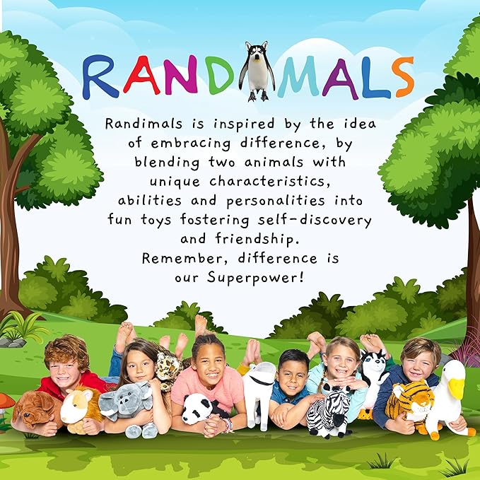 Randimals Horse & Shark Plush Hybrid Mini Plushies - Cute Plushies for Girls & Cuddly Small Stuffed Animals for Boys - Hork Little Plush Stuffed Animals for Kids & Kidults