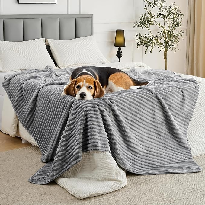 Flannel Washable Pee Pad for Dogs - 2 Pack Reusable Dog Pee Pads Extra Large, Fast Absorb Pet Playpen Mat with Non-Slip Back, Waterproof Puppy Training Pad. (Light Grey, 48" X 48")