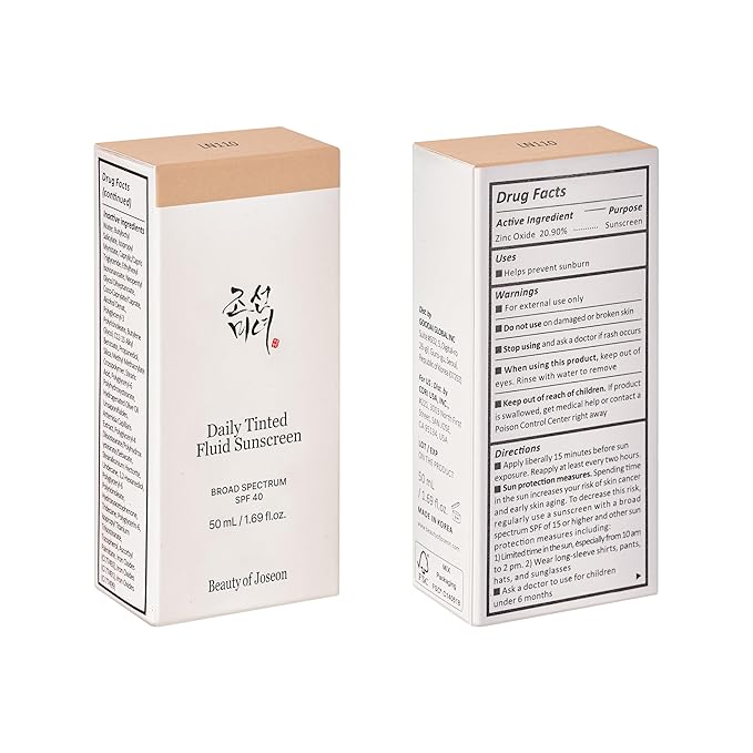 Beauty of Joseon Daily Tinted Fluid Sunscreen 12 Shades for Face Moisturizing Broad Spectrum SPF 40 Korean Skincare 50ml, 1.69 fl.oz #LN110 | 12 Shades, for Face, Moisturizing, Broad Spectrum, Korean Skincare, #LN110