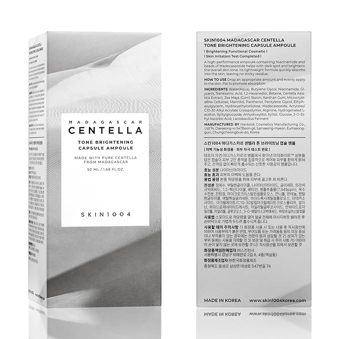SKIN1004 Tone Balancing Capsule Ampoule, Niacinamide & Centella Serum for Face, Korean Hydrating Facial Serum for Dark Spot & Skin Tone with Tranexamic Acid, Korean Skin Care, 1.69fl.oz / 50ml