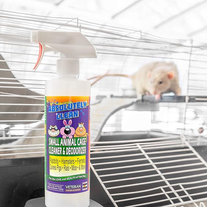 Amazing Small Animal Cage Cleaner, Just Spray/Wipe, Easily Removes Messes & Odors - Hamster Cages, Mice, Rat Cage, Guinea Pig Cage, Rabbit Cage, Ferret Cage, Dog Cage - USA Made - (16 Fl Oz Pack of 6)