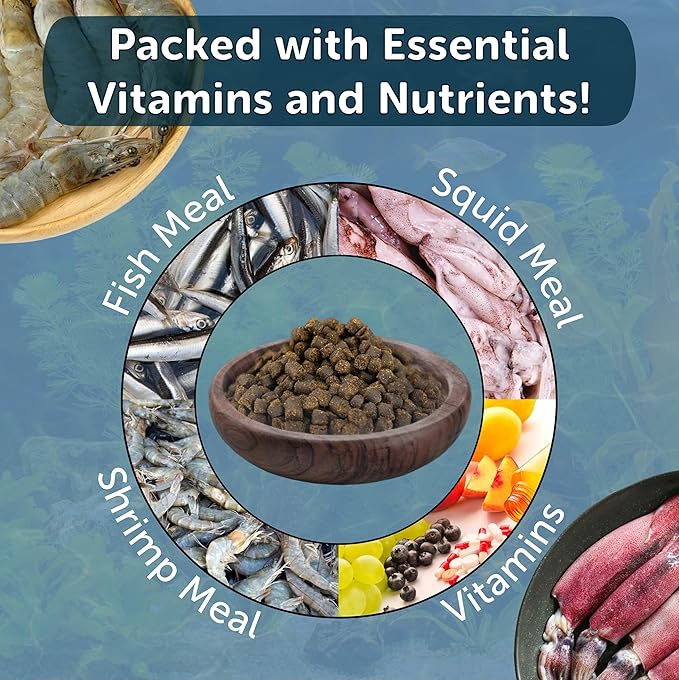 Aquatic Foods Inc. Axolotl Pellet Food 3/16" Soft Moist Sinking Pellets for Juvenile Axolotl Also Shrimp, Snails, Crayfish, Bottom Tropical Fish, Blackworm Pellets Included 6oz Canister