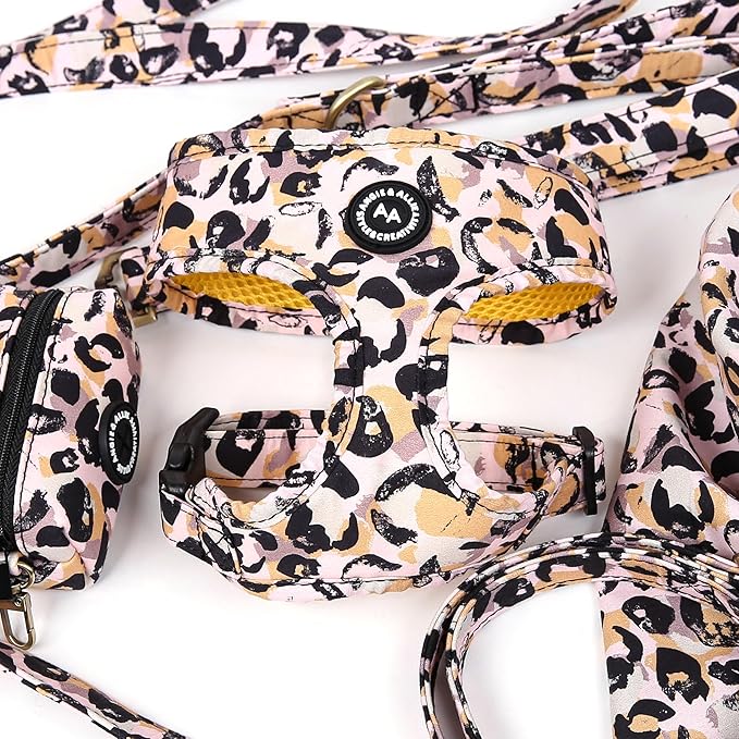 Angie and Allie Organic Cotton Dog Harness,No Pull Pet Harness with Leash D-Ring,Adjustable Soft Padded Dog Vest,Comfortable,Sustainable,Breathable and Stylish for Your Canine Companion