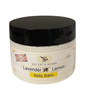 Lu Lu's Suds Lavender Lemon Belly Balm, Whipped Body Moisturizer with Vitamin E and Essential Oils, 4 oz. (4oz, Strawberry Shortcake)