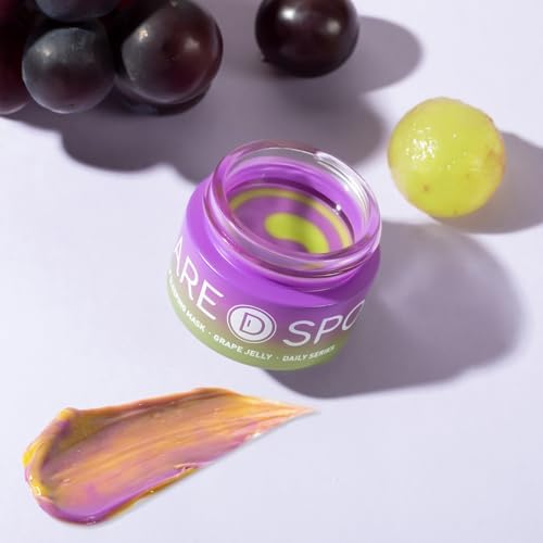 Lip Mask, Hydrating Overnight Lip Sleeping Mask, Lip Moisturizer for Dry Cracked Lips Care, Dual-Color Lips Balm for Nourishing and Softening Lips, Minimizes Fine Lines - Grape