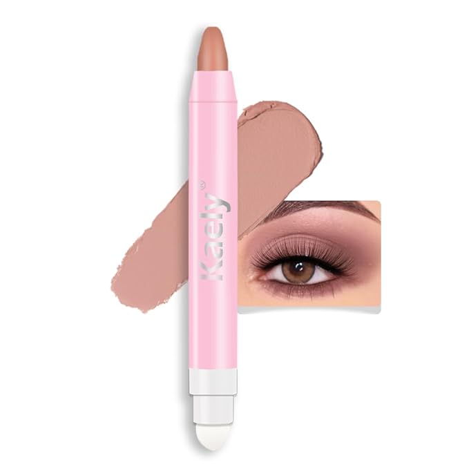 evpct 1Pcs Putty Matte Cream Eye Shadow Brightener Sticks for Eyes Waterproof Pigmented, Double Ended Cream Eyeshadow Stick Pencil Pen with Applicator, Eye Shadow Palette Highlighter Makeup 23