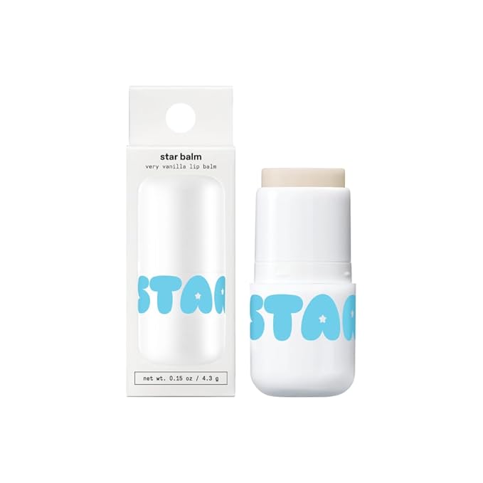Starface Star Balm Very Vanilla, Hydrating Lip Moisturizer with Shea Butter, Cocoa Butter, and Coconut Oil, Dreamy Vanilla Flavor (0.15 oz)