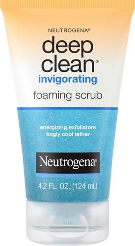 Neutrogena Deep Clean Invigorating Foaming Facial Scrub | Cooling Gel | With Glycerin | Removes Dirt & Oil | 4.2 fl. oz Pack of 2