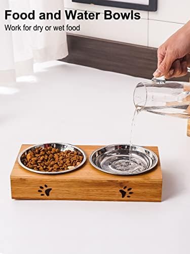 VENTION Small Shallow Cat Food Bowls, Outer Dia. 5.7 in Whisker Fatigue Cat Bowl, Stainless Steel Cat Food Dish for Indoor Cats, Set of 6 Replacement Cat Bowls for Raised Station(10.8 Fl.oz)