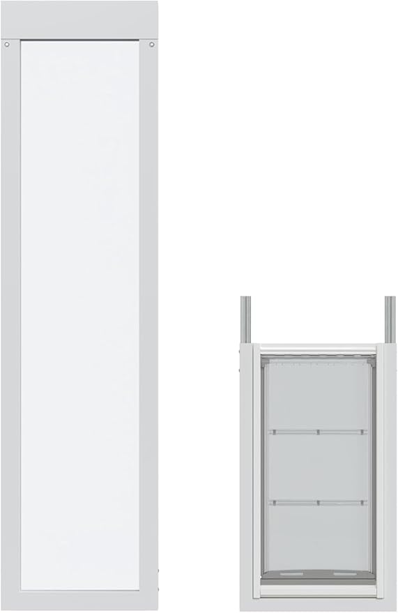 Endura Flap Pet Door for Vinyl Sliding Glass Doors | Dual-Flap Extreme Weather Design | Insulated, Energy-Efficient Dog Door with Locking Security | White, XXL Flap, 93.25"-96.25" Slider Height