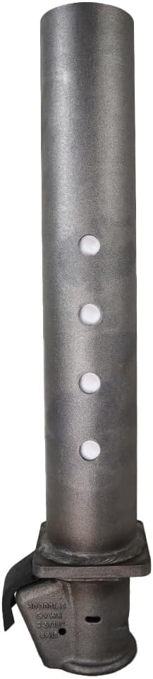 Shocker Replacement Gooseneck Stem & Demco Coupler for 2-5/16" Ball - Round 4" Straight Pin - Raw Steel - 30,000 lbs - Adjustable
