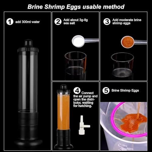 Bubble Magus Brine Shrimp Eggs/sea Monkey Eggs/Live Fish Food/Fairy Shrimp Egg Artemia high Protein Fish Food for brine Shrimp Hatchery 、 Clownfish Food 、 Reef roids Coral Food 、Feeder Guppies、beta