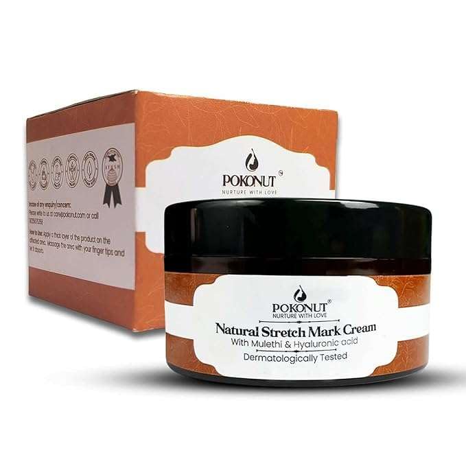 YMPIGOY POKONUT Ayurvedic Stretch Mark Cream | Improves Appearance of Fresh and Mature Stretch Marks | Infused with Hyaluronic Acid & Rosehip Oil | Natural and Cruelty-Free | 50 gm