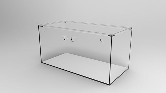 120G-GO 120 Gallon SC Aquariums 48x24x24 12mm Plug N Play System with Maple Black Wood Cabinet