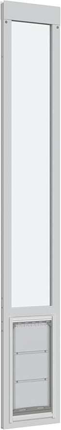 Endura Flap Pet Door for Vinyl Sliding Glass Doors | Weatherproof & Insulated Dog Door for Vinyl Sliders | Durable with Secure Locking Cover | White, Small Flap, 93.25"-96.25" Slider Height