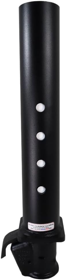 Shocker Replacement Gooseneck Stem & Demco Coupler for 2-5/16" Ball - Round 4" Straight Pin - Black - 30,000 lbs - Adjustable