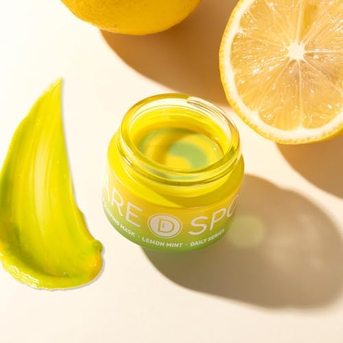 Lip Mask, Hydrating Overnight Lip Sleeping Mask, Lip Moisturizer for Dry Cracked Lips Care, Dual-Color Lips Balm for Nourishing and Softening Lips, Minimizes Fine Lines - Lemon Mint
