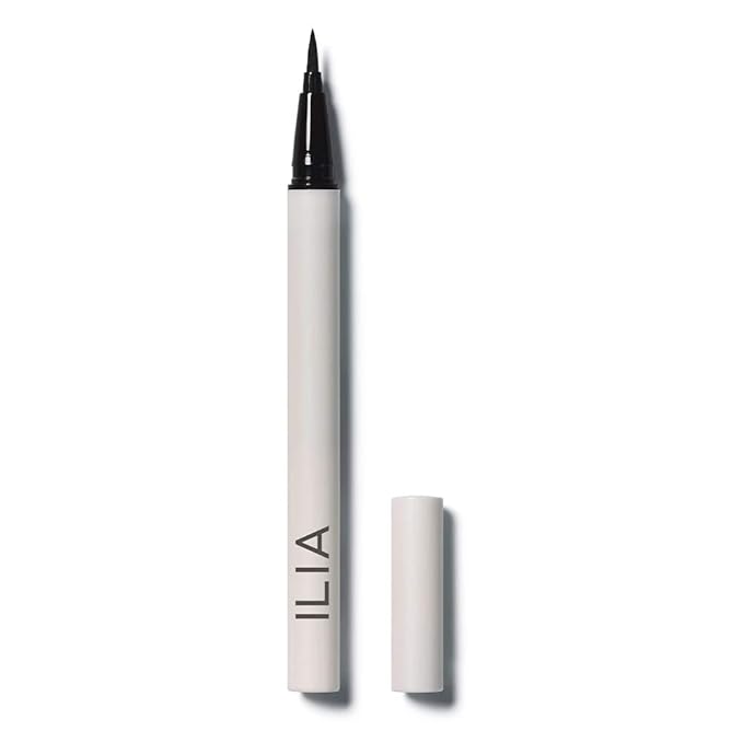 ILIA - Clean Line Liquid Liner with Precision Tip | Quick Dry, Water Resistant, Smooth Application | Carbon Black-Free, Non-Toxic, Vegan, Cruelty-Free (Classic Black, 0.01 fl oz | 0.55 ml)