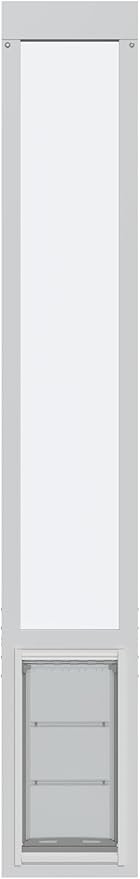 Endura Flap Pet Door for Vinyl Sliding Glass Doors | Weatherproof & Insulated Dog Door for Vinyl Sliders | Durable with Secure Locking Cover | White, Medium Flap, 93.25"-96.25" Slider Height