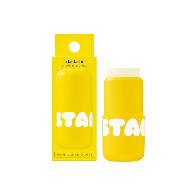 Starface Star Balm Unscented, Hydrating Lip Moisturizer with Shea Butter, Cocoa Butter, and Coconut Oil, Fragrance Free, (0.15 oz)