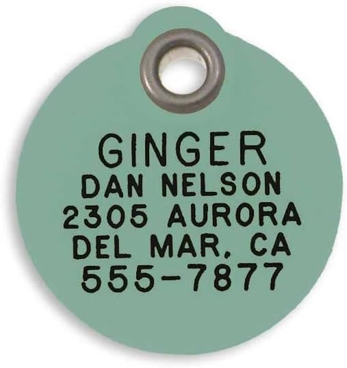 LuckyPet Plastic Pet ID Tags - Dog Personalized IDs - Durable Engraved Name Noiseless Tag - Suitable for Dogs and Cats - Outlasts Most Aluminum Tags - Medium, Mint Round