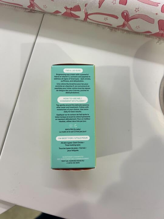 Bubble Skincare Morning Rays Brightening Eye Cream - Vitamin C Under Eye Cream for Dark Circles & Puffiness - Enriched with Green Tea Extract to Calm, Protect & Soothe Skin (15ml)