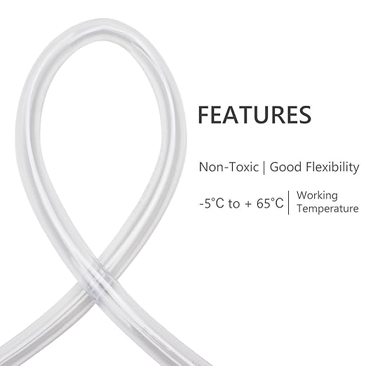 DERNORD PVC Tubing 1"ID X 1 1/4"OD Flexible Clear Vinyl Hose 50 Feet for Food Grade