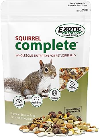 Exotic Nutrition Squirrel Complete (4 lb.) - Healthy Natural Food for Squirrels - Ground, Grey, and Flying Squirrels