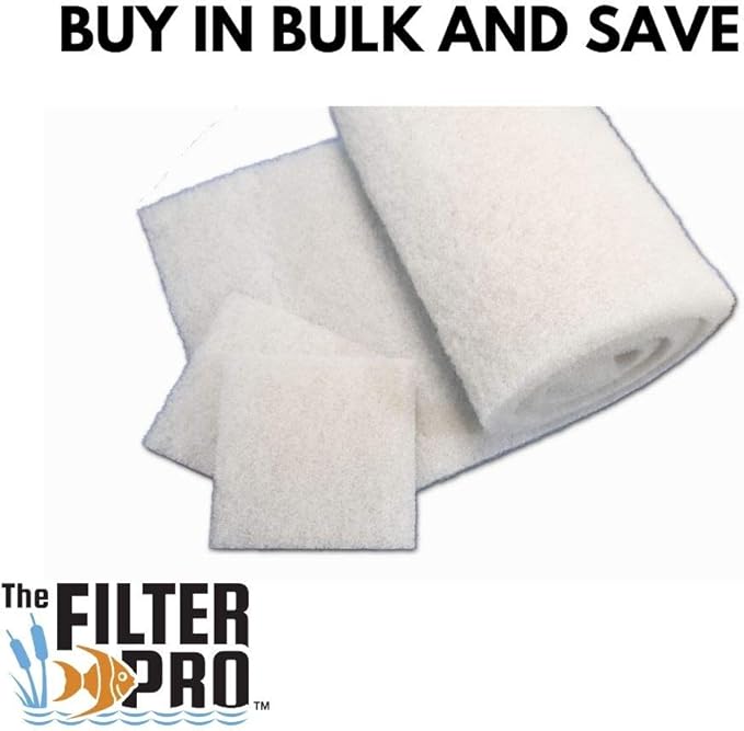 Beige Coarse Filter Media, 2" Thick, 16" x 56" Roll, Perfect for Aquariums, Ponds or Water Gardens, Made in USA