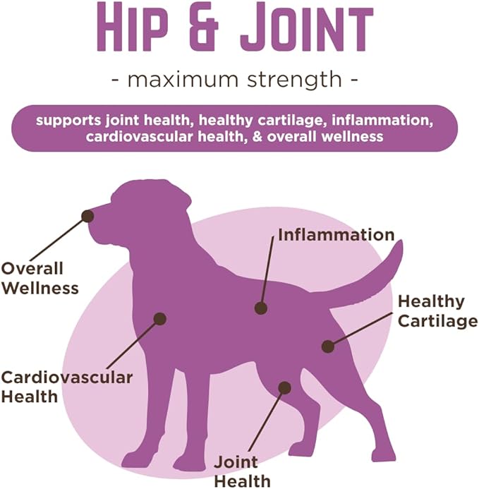 Dr. Joseph's VetPro Complete Dog Hip and Joint Supplement, 120 Count, Chicken Flavored Pain and Inflammation Relief Chews with Glucosamine, Chondroitin, MSM, Turmeric, Vitamin C, Omega 3
