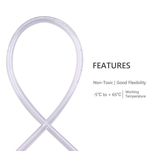 DERNORD PVC Tubing 1/8"ID X 1/4"OD Flexible Clear Vinyl Hose 50 Feet for Food Grade