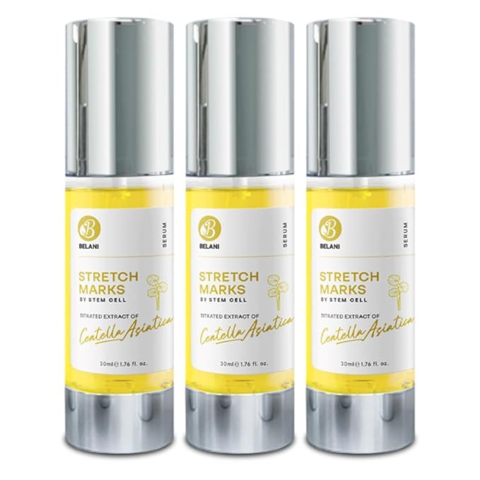 Belani Stretch Marks, Regenerates Damaged Skin Cells, for Scars, Stretch Marks, Sensitive Skin, All Skin Types, Dermatologist Recommended, Non-Comedogenic, 1.01 Oz (Set 3)