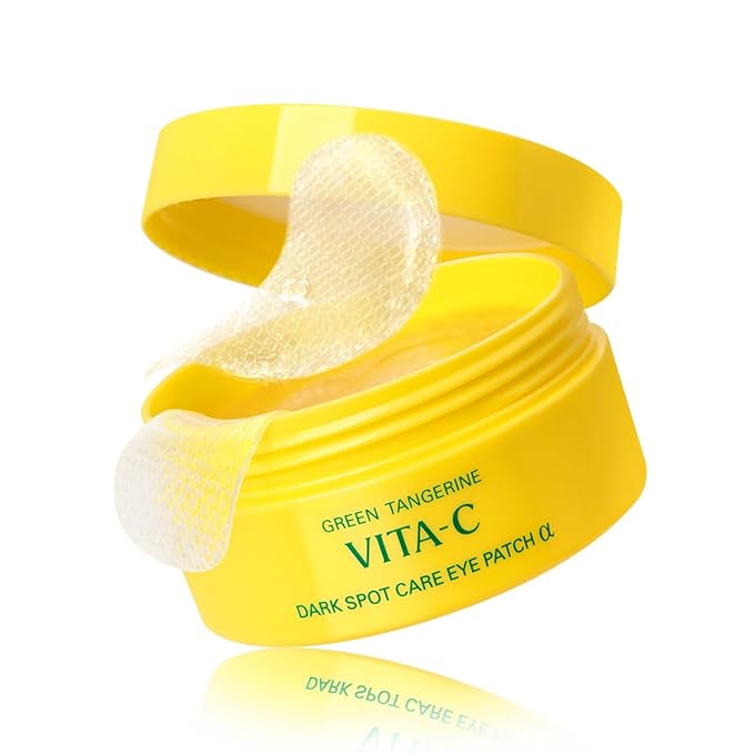 GOODAL Green Tangerine Vitamin C Eye Patches ALPHA – 25% Thicker Hydrogel Under Eye Patches for Puffy Eyes & Dark Circles, Korean Skincare, Radiant Glass Skin Look (60 Patches)