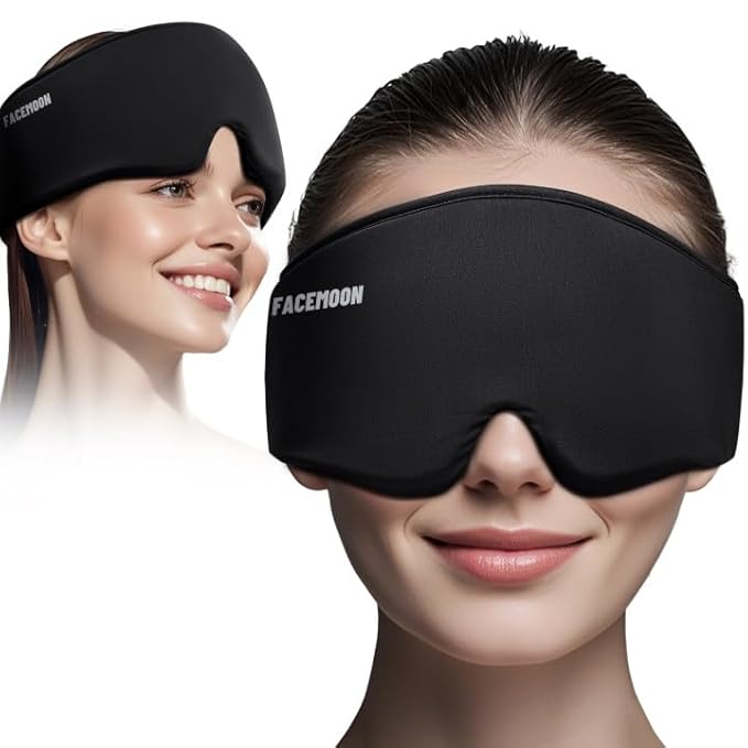 Migraine Relief Gel Eye Mask：FSA/HSA Eligible Cold Compress for Puffy Eyes, Headache & Surgery Recovery – Reusable Cooling Sleep Mask, Eye Care – Soft Ice Pack for Tension and Stress Relief (Black)