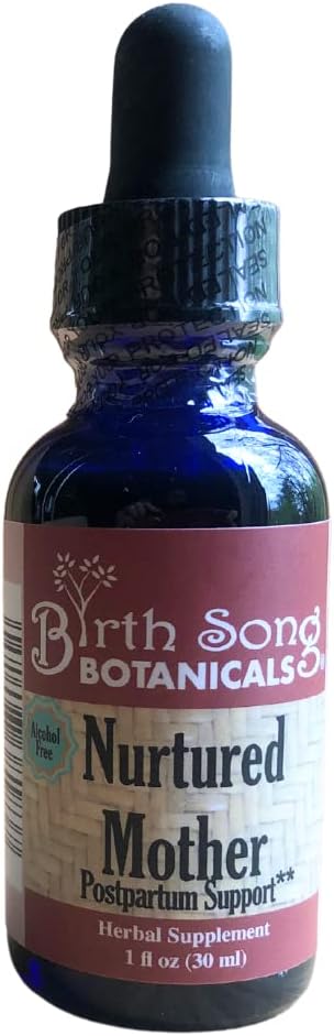 Birth Song Botanicals Nurtured Mother Postpartum Essentials and Support Supplement, Herbal Afterbirth Tincture for New Moms After Labor and Delivery, Natural Postpartum Care, 1oz Bottle