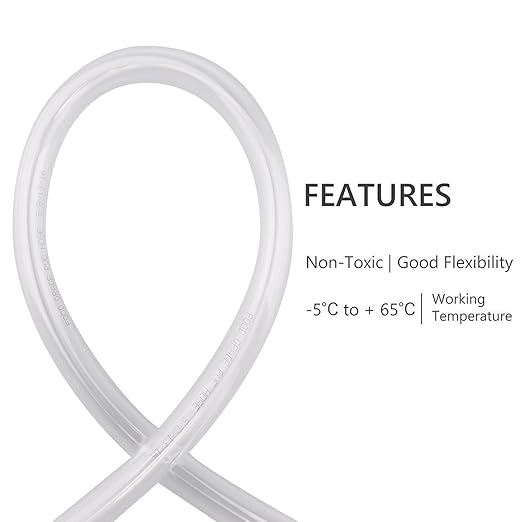 DERNORD PVC Tubing 5/8"ID X 13/16"OD Flexible Clear Vinyl Hose 10 Feet for Food Grade
