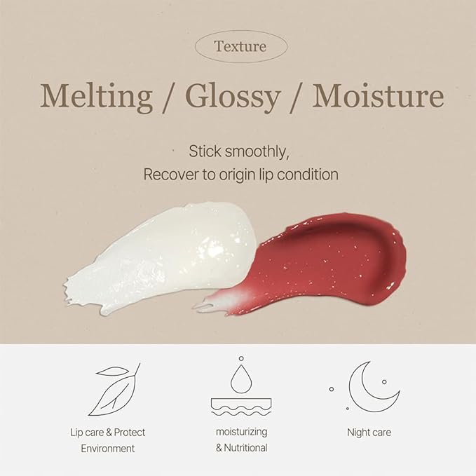 mixsoon Vegan Melting Lip Balm (Clear) - Shea Butter Moisturizing and Softening Chapped Lips Care,Transparent Finish for Smooth Hydrated Lips 4.1g / 0.13 fl. oz. Korean Glass Skin Care