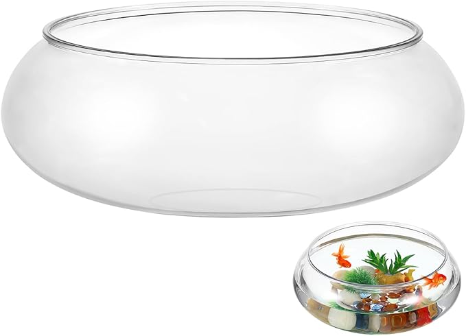 SUPVOX Clear Fish Tank Plastic Vase Bowl Wide Mouth Flower Vase Round Terrarium Plastic Hydroponic Planter Floral Container Clear Fish Bowl for Table Centerpiece Home Decoration 2800ml