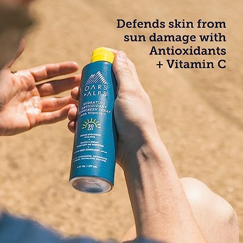 Oars + Alps SPF 30 Face & Body Broad Spectrum Sunscreen Spray | Fast-Absorbing, Lightweight, Non-Greasy, Hawaii Reef Act 104 Compliant, Water-Resistant, Octinoxate + Oxybenzone Free, 6 Oz, 1 Pack