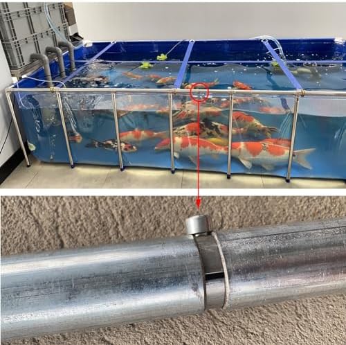 Large Backyard Fish Pond with Transparent Viewing Panel, Durable PVC Canvas, Sturdy Steel Frame, Easy Drain Valve - Perfect Outdoor Aquarium for Fish Breeding