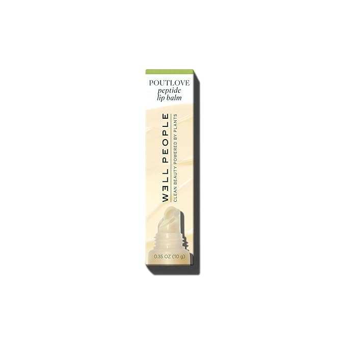 Well People Poutlove Peptide Lip Balm, Hydrating Sheer Tinted Lip Treatment with Peptide Complex, Murumuru Butter & Sesame Seed Complex for a Plumper, Smoother-Looking Pout, Coconut