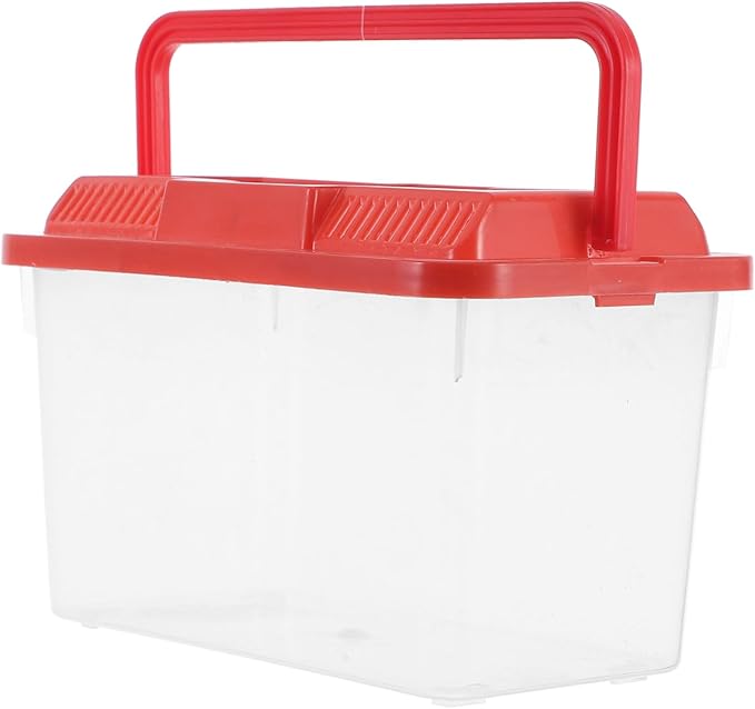 Betta Fish Tank Portable Reptile Terrarium Plastic Turtle Carrier Easy Maintenance Aquarium Breeding Box for Small Pets and Tortoises Travel Friendly Design