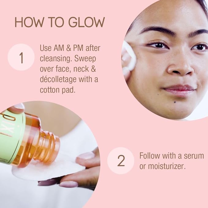 Pixi Glow Tonic Balancing Face Toner Glycolic Acid for Radiant Skin and Daily Brightening (8.5 fl oz / 250 ml)