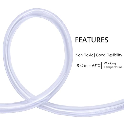 DERNORD PVC Tubing 7/8"ID X 1-1/10"OD Flexible Clear Vinyl Hose 50 Feet for Food Grade
