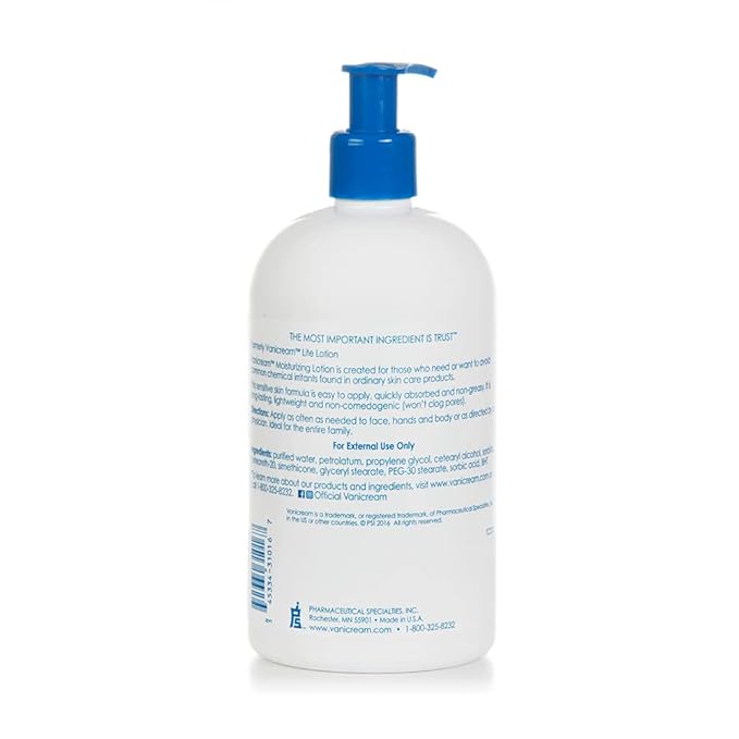 Vanicream Moisturizing Lotion with Pump Dispenser - 16 Fl Oz (Pack of 12) - Formulated Without Common Irritants for Those with Sensitive Skin (Pack of 12)