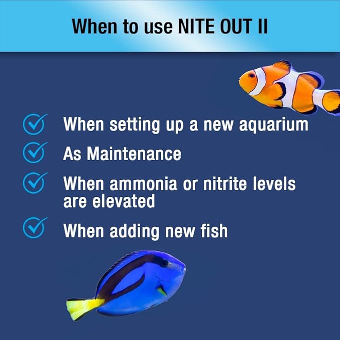 MICROBE-LIFT Nite-Out II Aquarium Bacteria for Start-up, Instantly Cycle Aquariums, Add Fish on Day 1, Rapid Ammonia and Nitrite Reducer for Freshwater & Saltwater Fish Tank, 1 Gallon 2-Pack