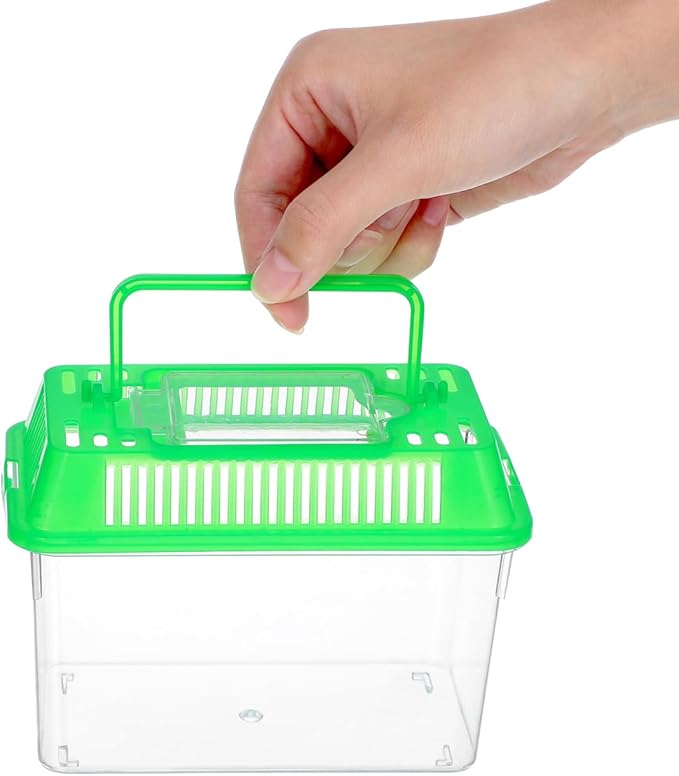 Mini Plastic Fish Tank with Handle and Lid Small Portable Aquarium for Fish Goldfish and Tiny Aquatic Pets Easy to Clean Transparent Tank