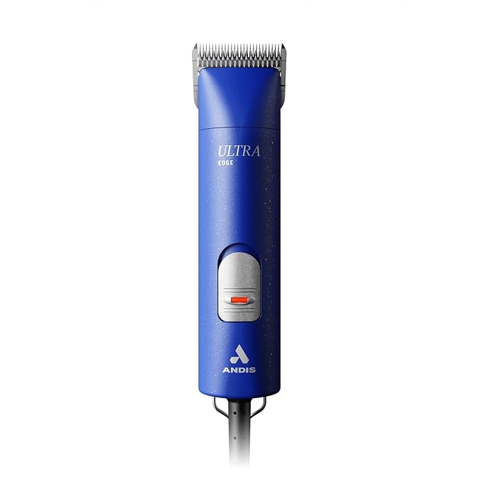 Andis Professional UltraEdge Super 2-Speed Detachable Blade Dog/Pet Clipper, Rotary Motor with Shatter-Proof Housing, Runs Calm & Silent, 14-Inch Cord, for All Dog Coats & Breeds, 120 Volts, Blue