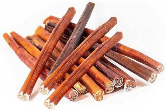 Supreme 12-inch Thick Bully Sticks by Sancho and Lola’s (5 Pack) All-Natural, Long-Lasting Dog Chew Treats - Free-Range, Grass-Fed Beef - Low Odor