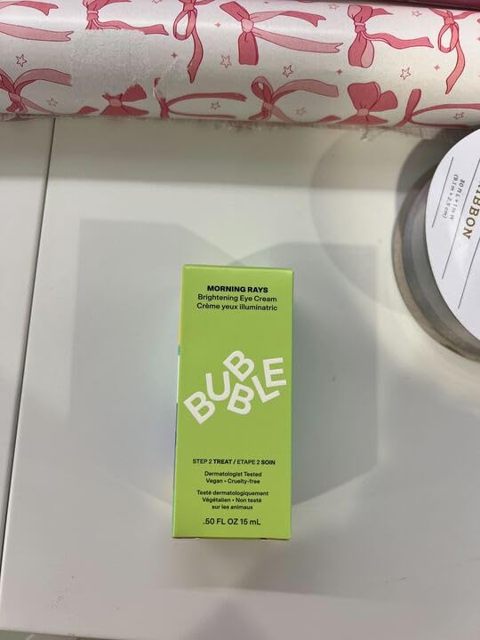 Bubble Skincare Morning Rays Brightening Eye Cream - Vitamin C Under Eye Cream for Dark Circles & Puffiness - Enriched with Green Tea Extract to Calm, Protect & Soothe Skin (15ml)